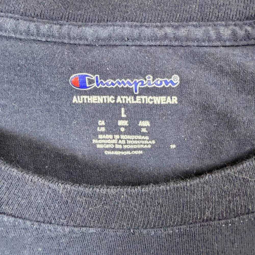 Champion Authentic Athleticwear Logo Graphic T Shirt Navy Blue Mens Size Large - Picture 5 of 6
